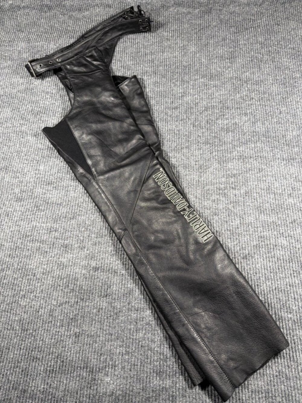 Harley-Davidson Women's Black Leather Motorcycle Chaps Petite XS